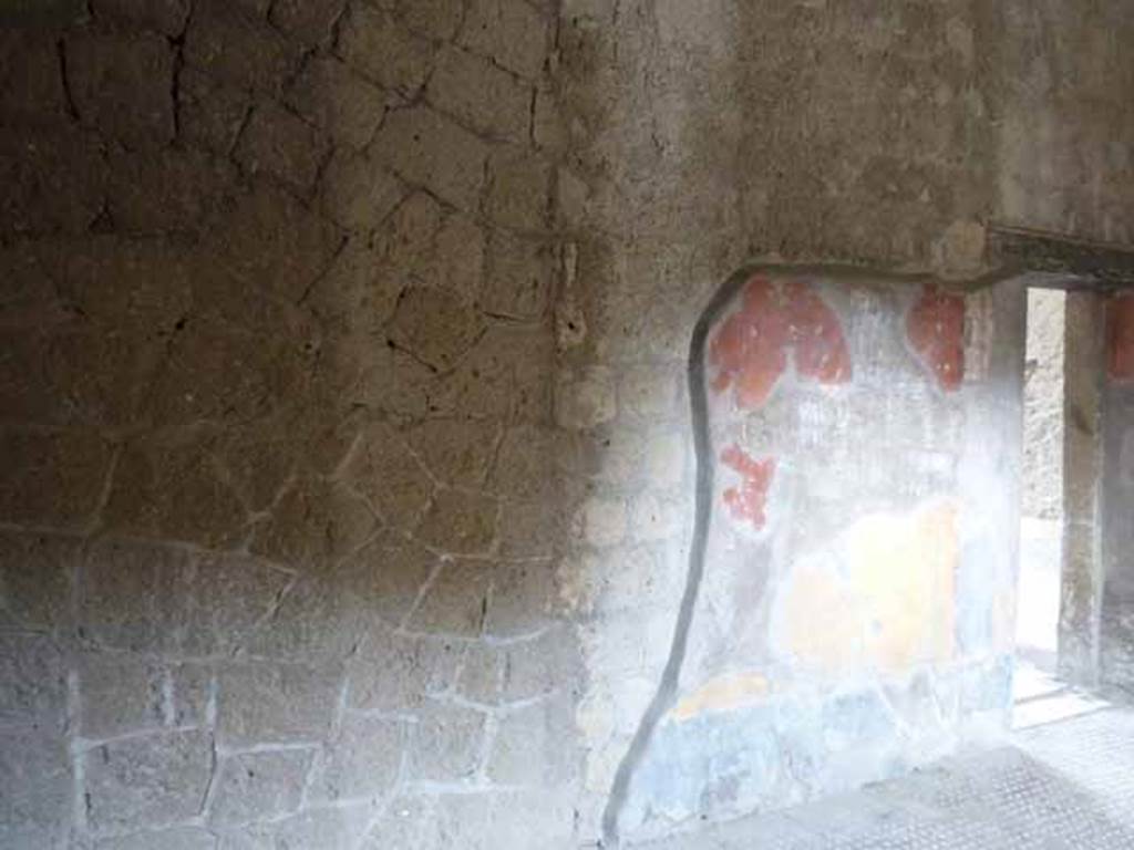 V.1 Herculaneum. May 2010. Room 2, east wall, and doorway to atrium.